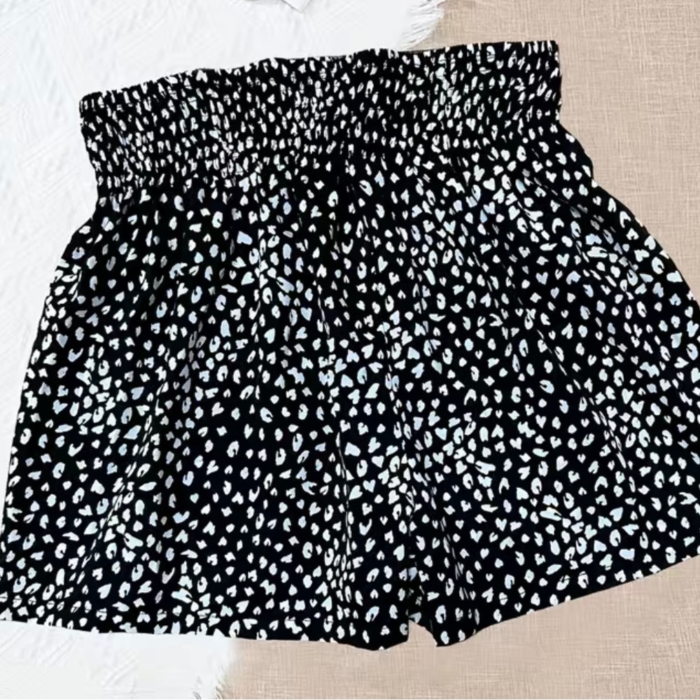 Black and White Leopard Print Shorts